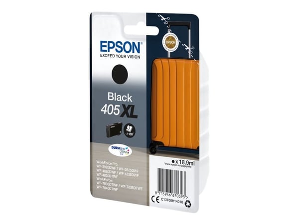 Epson 405XL - 18.9 ml - svart - original - blekkpatron - for WorkForce WF-7310, 7830, 7835, 7840; WorkForce Pro WF-3820, 3825, 4820, 4825, 4830, 7840