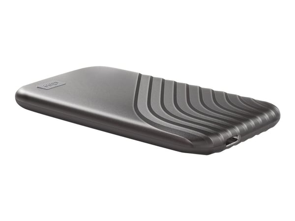 WD My Passport SSD WDBAGF5000AGY - SSD - kryptert - 500 GB - ekstern (bærbar) - USB 3.2 Gen 2 (USB-C kontakt) - 256-bit AES - romgrå