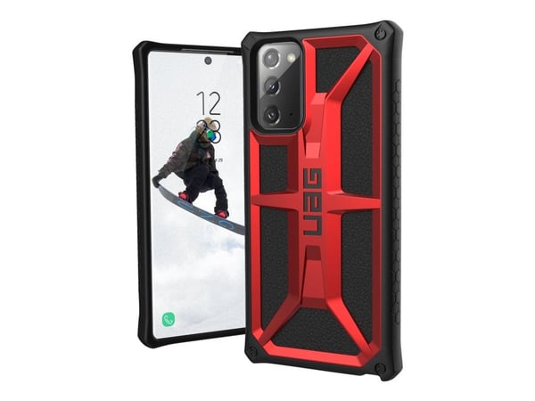 UAG Rugged Case for Samsung Galaxy Note20 5G - Monarch Crimson - bakdeksel til mobiltelefon - polykarbonat, gummi, legert metall - knallrød - for S...