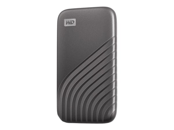 WD My Passport SSD WDBAGF5000AGY - SSD - krypterat - 500 GB - extern (portabel) - USB 3.2 Gen 2 (USB-C kontakt) - 256 bitars AES - rymdgrå