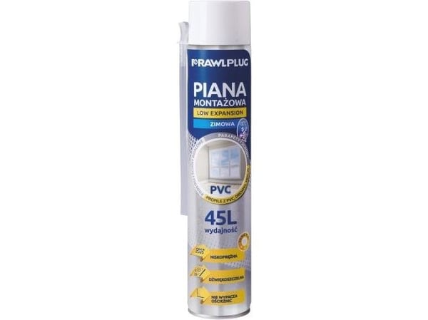 Rawlplug låtemp monteringsskum för PVC 750 ml till 45 L vinter 12 st (RPS-PVC-W)