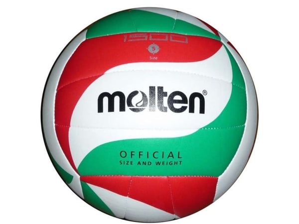 Molten V5M1500, Hvit, Lær, Syntetisk, 18-panel ball, Inne & Ute, Red, Green, Black, Mønster