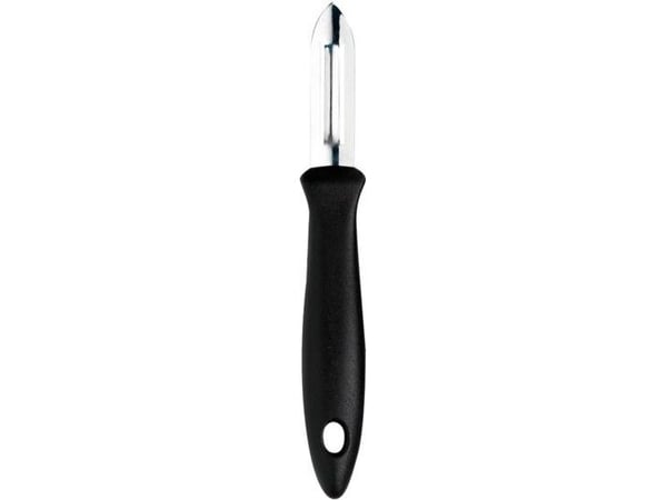 Fiskars 1023786, Frukt og grønt, Rett skrellekniv, Rustfritt stål, Svart, Rustfritt stål, Hengehull, 60 mm