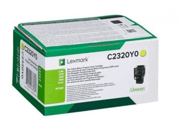 Lexmark C2320Y0, 1000 sivua, Keltainen, 1 kpl