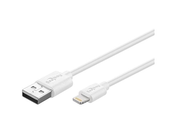 Goobay 72905, 0,5 m, Lightning, USB A, Hankjønn, Hankjønn, Hvit