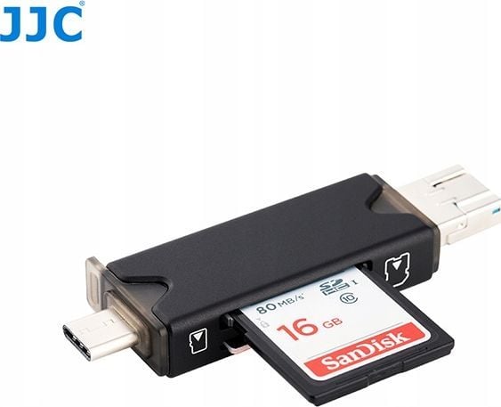 JJC minnekortleser 3.0 USB / Micro USB / USB-C TYPE-C for Micro SD / SD-kort
