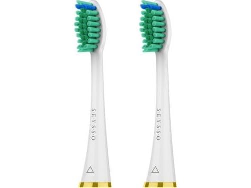 Seysso Gold White anti-plakk tannbørstespisser SE0301W 2 stk.