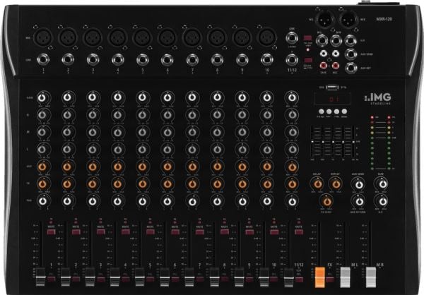 IMG StageLine MXR-120 Console mixer Antal kanaler:12 Bluetooth, USB-anslutning