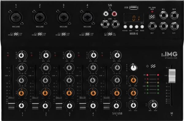 IMG StageLine MXR-6 Console mixer Antal kanaler:6 Bluetooth, USB-anslutning