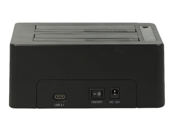 Delock - HDD-dokkestasjon - brønner: 2 - SATA 6Gb/s - USB 3.1 (Gen 2) - svart