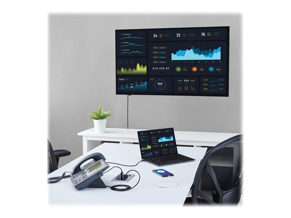 Startech Conference Table Connectivity Pop up Box with AV and Data Ports - HDMI, VGA, DisplayPort to 4K HDMI Output (BOX4HDECP2) - Monteringsplate ...