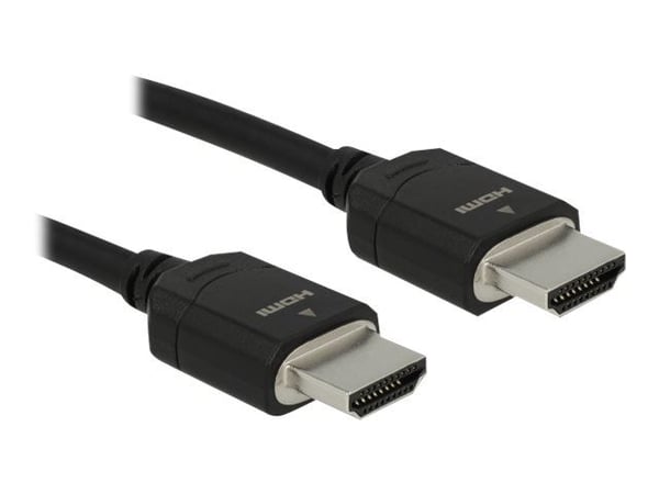 Delock - Ultra High Speed - HDMI-kabel med Ethernet - HDMI hann til HDMI hann - 3 m - trippel beskyttelse - svart - støtte for Dolby DTS-HD Master ...