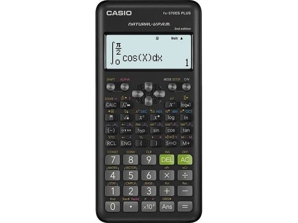 Casio FX-570ESPLUS-2, Desktop, Vitenskaplig, 12 sifre, Batteri, Sort