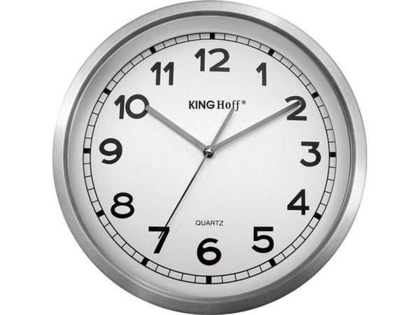 KingHoff STÅLVEGGKLOKKE 34cm FLØDEMEKANISME