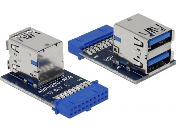 Delock USB 3.0 Pin Header - Intern-til-ekstern USB-adapter - 19-pins USB 3.0-plugg (hunn) til USB-type A (hunn)