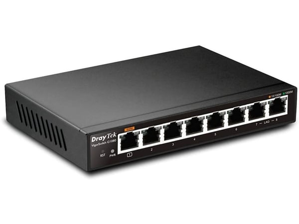 Draytek VigorSwitch G1080 - Switch - Styrt - 8 x 10/100/1000 - stasjonær