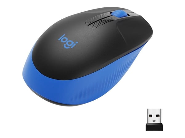 Logitech M190 - Mus - optisk - 3 knapper - trådløs - USB trådløs mottaker - blå