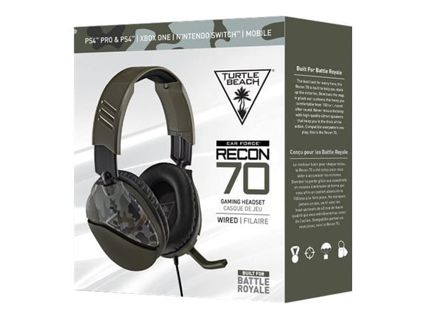 Turtle Beach Recon 70, Langallinen, Pelaaminen, 20 - 20000 Hz, 485,3 g, Kuulokkeet, Musta, Vihreä