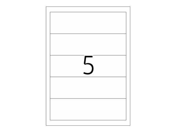 HERMA Special - Kartong - ikke-adhesiv - belagt - perforert - hvit - 54 x 190 mm 125 etikett(er) (25 ark x 5) filmappeetiketter