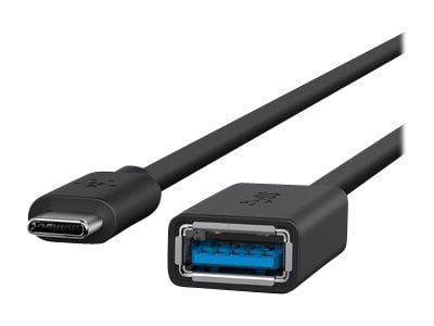 Belkin 3.0 USB-C to USB-A Adapter - USB-adapter - USB-C (hann) reversibel til USB-type A (hunn) - USB 3.0 - 3 A - svart