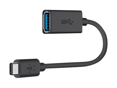 Belkin 3.0 USB-C to USB-A Adapter - USB-adapter - USB-C (hann) reversibel til USB-type A (hunn) - USB 3.0 - 3 A - svart