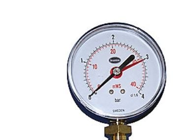 Manometer Ø80, 1/2'', 0-4 bar - 1/2'' (ned), 0-4 bar/mVS og m/stilleviser