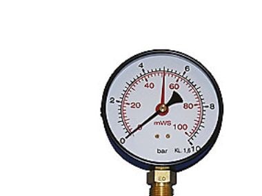 Manometer Ø100, 1/2'',0-10 bar - 1/2'' (ned), 0-10 bar/mVS og m/stilleviser