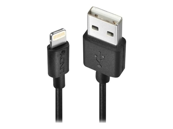 Lindy 31320, 1 m, Lightning, USB A, Uros, Naaras, Musta