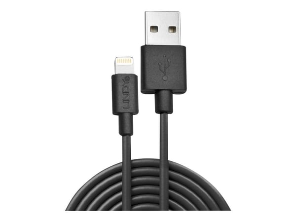 Lindy - Lightning-kabel - Lightning til USB-kabel - 50 cm - sort - halogenfri