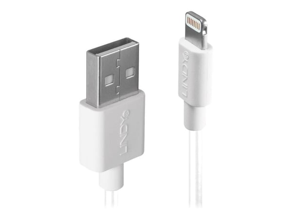 Lindy - Lightning kabel - Lightning hann til USB hann - 1 m - hvit - halogenfri