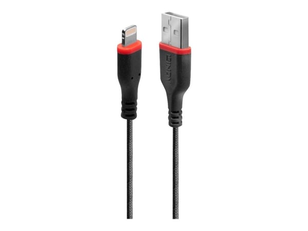 Lindy 31291, 1 m, Lightning, USB A, Uros, Uros, Musta