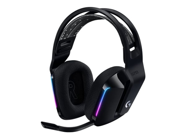 Logitech G G733 LIGHTSPEED Wireless RGB Gaming Headset - Hodesett - full størrelse - 2,4 GHz - trådløs - svart