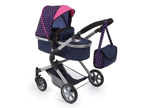 BAYER City Neo dyp barnevogn navy blue+pink 18154