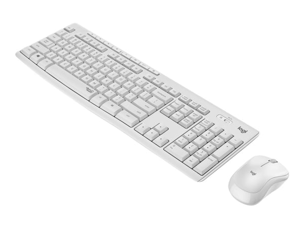 Logitech MK295 Silent - Tastatur- og mussett - trådløs - 2.4 GHz - US International - gulaktig hvit