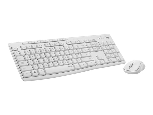 Logitech MK295 Silent - Tastatur- og mussett - trådløs - 2.4 GHz - US International - gulaktig hvit