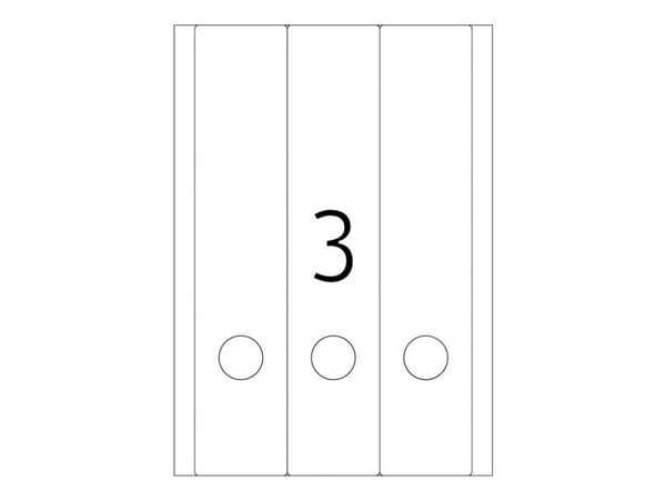 HERMA Special - Papir - matt - permanent selv-adhesiv - perforert - hvit - 61 x 297 mm 75 etikett(er) (25 ark x 3) opake arkivmappeetiketter