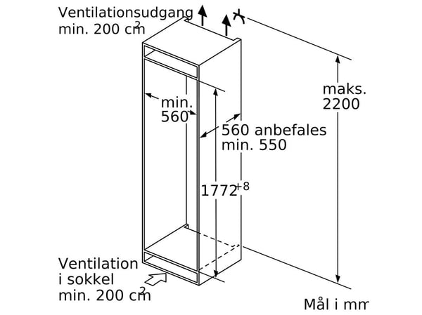 Siemens iQ500 KI81RADE0 integrerat kylskåp - 319 liter