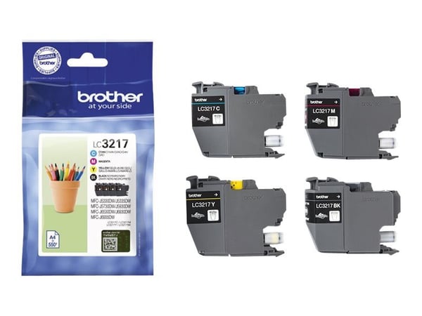 Brother LC3217 Value Pack - 4-pack - svart, gul, cyan, magenta - original - bläckpatron - för Brother MFC-J5730DW, MFC-J5930DW, MFC-J6935DW