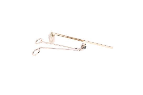 Affek Design sett lysestake & kniver til lys Bercato - 18x6 cm - 19x2,7 cm - rustfritt stål - gullbelegg - Gull