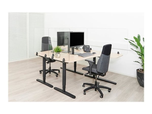 Neomounts NS-GLSPROTECT140 - Partisjonsskjerm - skrivebordsmonterbar - 138 x 65 cm - gjennomsiktig