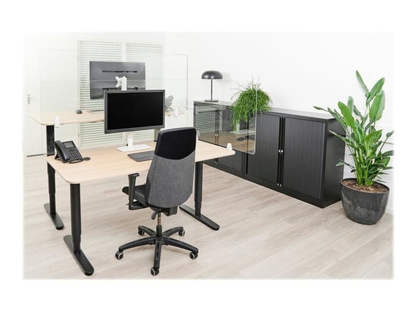 Neomounts NS-GLSPROTECT140 - Partitionsskärm - kan monteras på skrivbordet - 138 x 65 cm - transparent