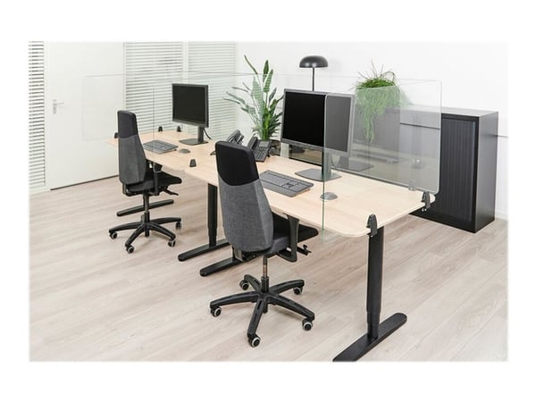 Neomounts NS-GLSPROTECT140 - Partisjonsskjerm - skrivebordsmonterbar - 138 x 65 cm - gjennomsiktig