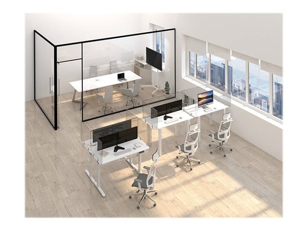 Neomounts NS-GLSPROTECT140 - Partisjonsskjerm - skrivebordsmonterbar - 138 x 65 cm - gjennomsiktig