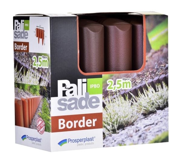 Prosperplast hagekant Palisade Border 2500 x 228/130 mm brun (IPBO-R222)