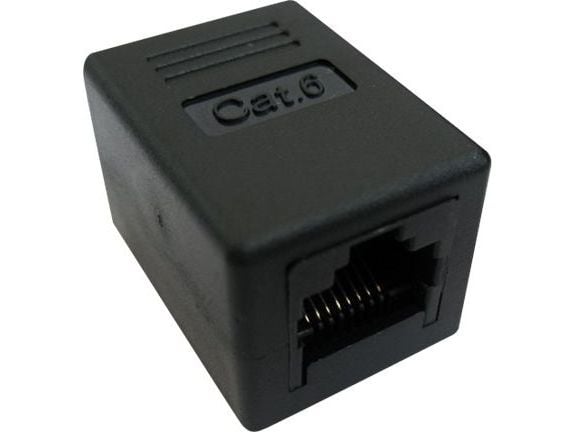 Value RJ-45 Modular Coupler, Cat.6, unshielded, black, Svart