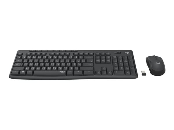 Logitech MK295 Silent - Tastatur- og mussett - trådløs - 2.4 GHz - Portugisisk - grafitt