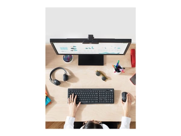 Logitech MK295 Silent Wireless Combo, Täysikokoinen (100 %), Langaton, Langaton RF, Grafiitti, Sisältää hiiren