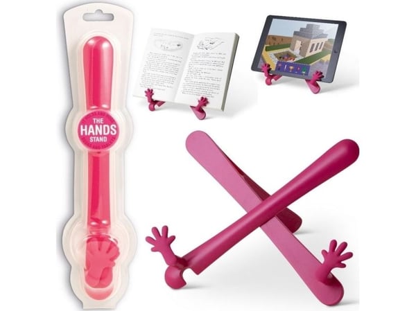 Håndstående bok-/nettbrettstativ rosa