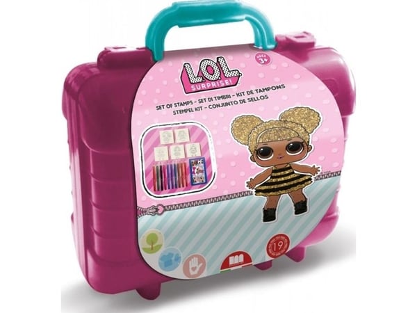 Multiprint Travel set valigetta in platica LOL, Frimerkesett for barn, 3 år, Ikke giftig, Flerfarget