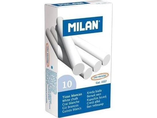 MILAN Støvfri Tavlekridt Hvide 10 Pakke
